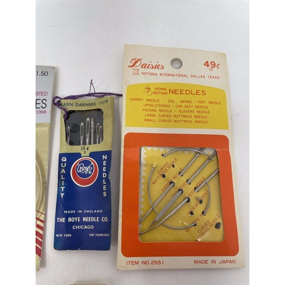 Lot Of 8 Antique Vintage Sewing Craft Needles Dritz Scovill Singer Boye Daisies - Picture 8 of 9
